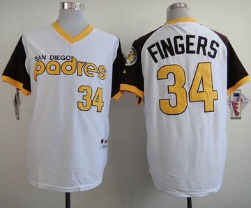 Rollie Fingers San Diego Padres white jersey