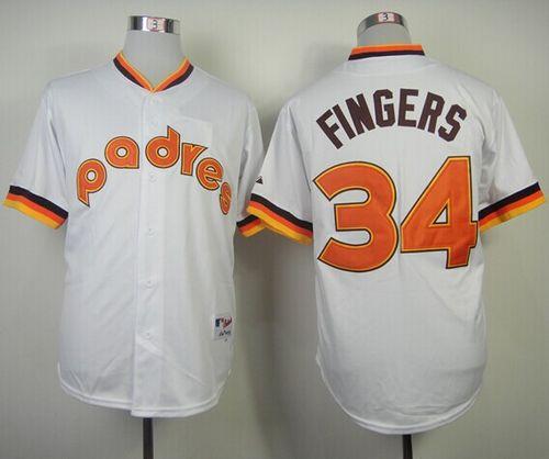 Rollie Fingers San Diego Padres white jersey