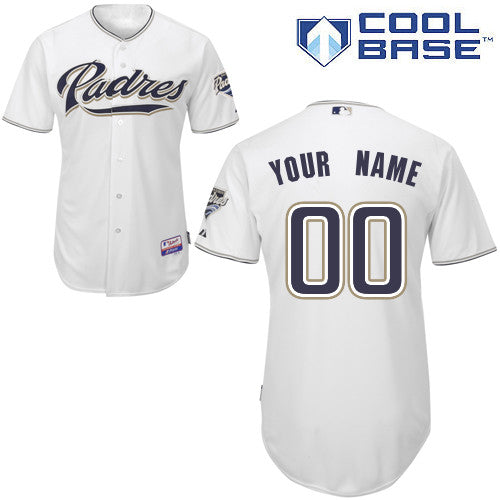 Custom San Diego Padres white Authentic jersey