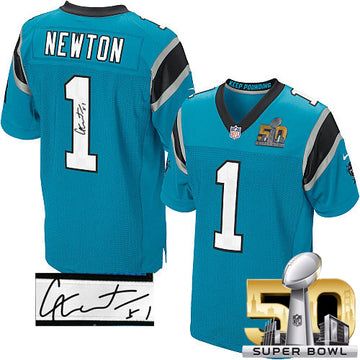 Cam Newton Carolina Panthers blue Elite jersey