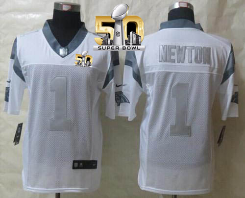 Cam Newton Carolina Panthers white Platinum jersey