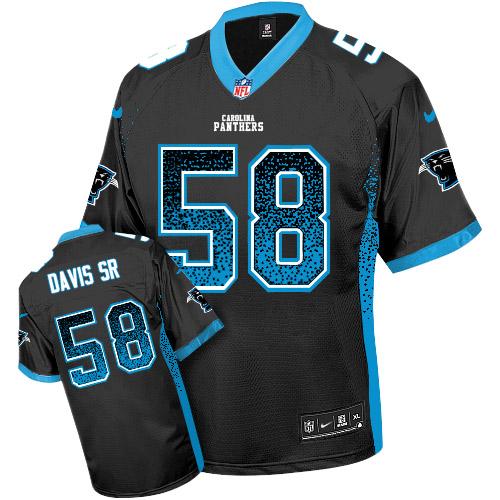 Thomas Davis Sr Carolina Panthers black Elite jersey