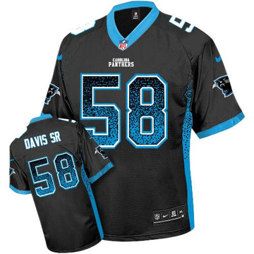 Thomas Davis Sr Carolina Panthers black Elite jersey