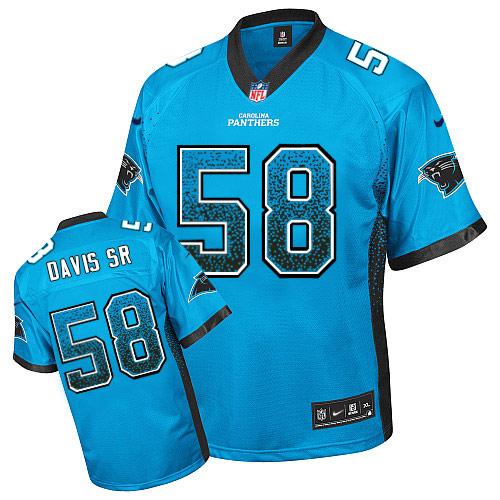 Thomas Davis Sr Carolina Panthers blue Elite jersey