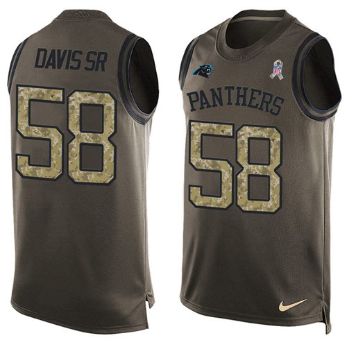 Thomas Davis Sr Carolina Panthers green Salute To Service jersey