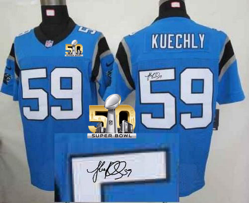 Luke Kuechly Carolina Panthers blue Elite jersey