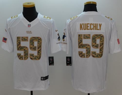 Luke Kuechly Carolina Panthers white Salute To Service jersey