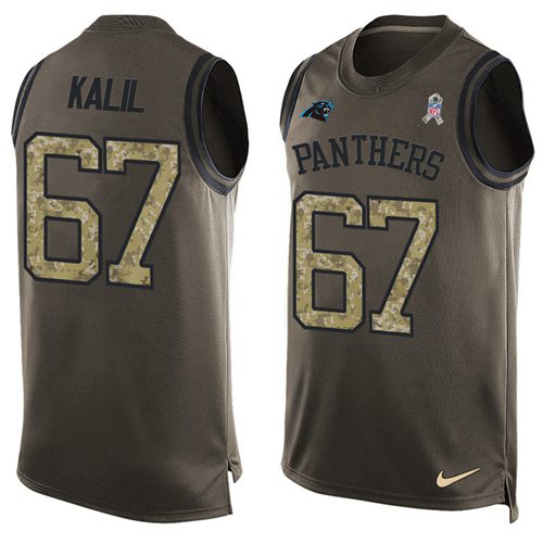 Ryan Kalil Carolina Panthers green Salute To Service jersey