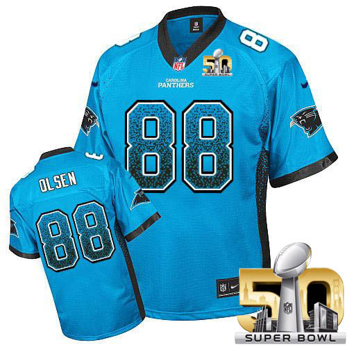 Greg Olsen Carolina Panthers blue Elite jersey