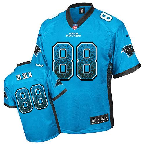 Greg Olsen Carolina Panthers blue Elite jersey