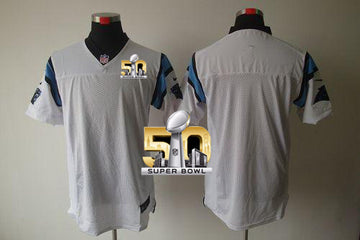 Custom Carolina Panthers white Elite jersey