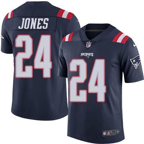 Cyrus Jones New England Patriots navy jersey