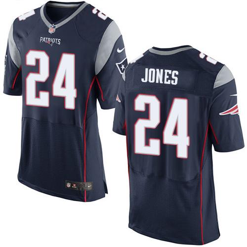 Cyrus Jones New England Patriots navy Elite jersey