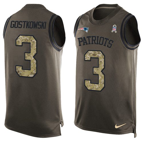 Stephen Gostkowski New England Patriots green Salute To Service jersey
