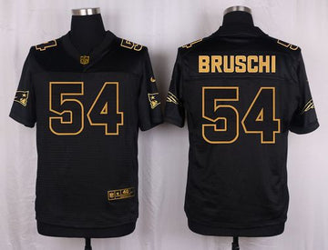 Tedy Bruschi New England Patriots black Gold Collection jersey