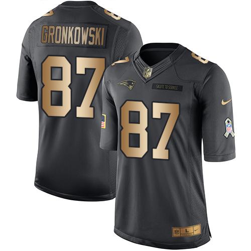 Rob Gronkowski New England Patriots black Salute To Service jersey