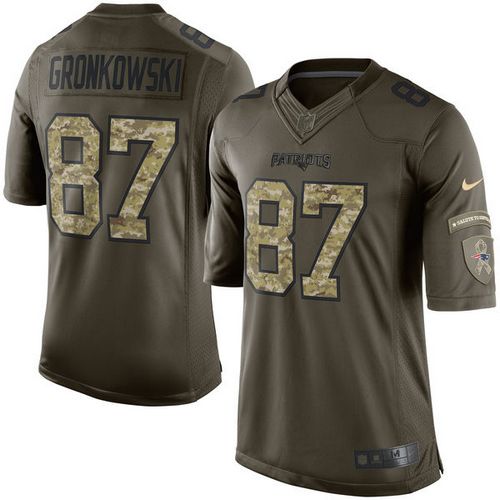 Rob Gronkowski New England Patriots green Salute To Service jersey