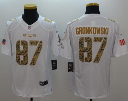 Rob Gronkowski New England Patriots white Salute To Service jersey