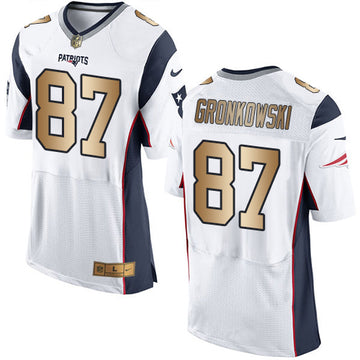 Rob Gronkowski New England Patriots white Elite jersey