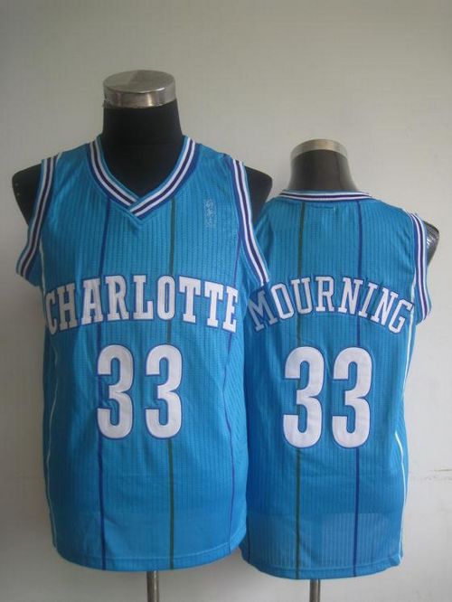 Alonzo Mourning New Orleans Pelicans blue Throwback jersey
