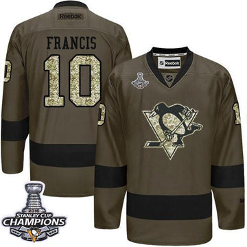 Ron Francis Pittsburgh Penguins green Salute To Service jersey