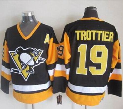 Bryan Trottier Pittsburgh Penguins black Throwback jersey