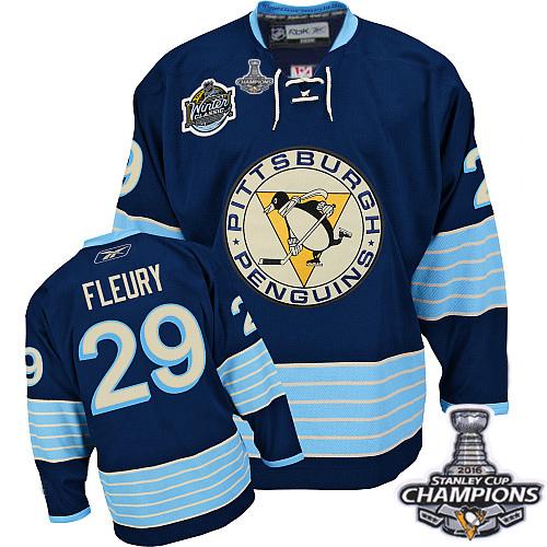 Andre Fleury Pittsburgh Penguins blue Winter Classic jersey