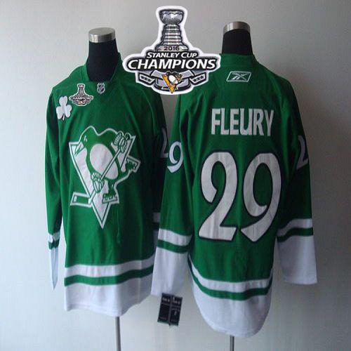 Andre Fleury St Patty's Day Pittsburgh Penguins jersey