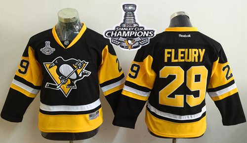 Marc-Andre Fleury Pittsburgh Penguins black Alternate jersey