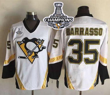 Tom Barrasso Pittsburgh Penguins white Throwback jersey