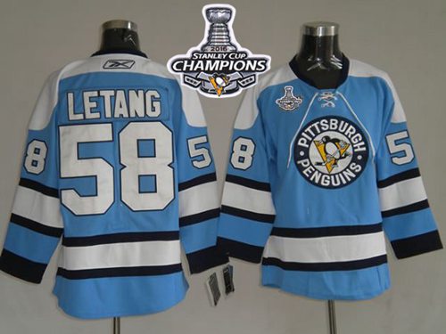 Kris Letang Pittsburgh Penguins blue jersey