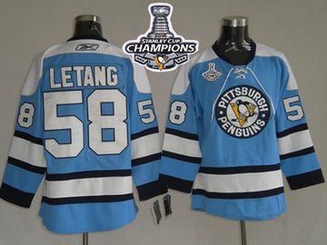 Kris Letang Pittsburgh Penguins blue jersey