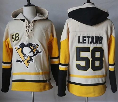 Kris Letang Pittsburgh Penguins cream-gold jersey