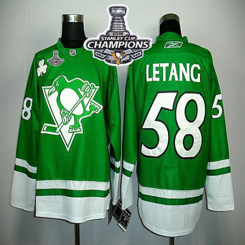 Kris Letang Pittsburgh Penguins green jersey