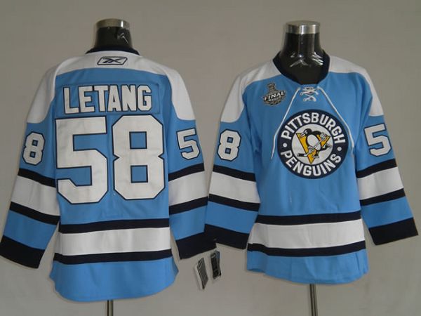 Kris Letang Pittsburgh Penguins blue jersey