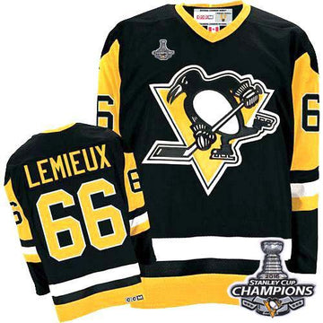 Mario Lemieux Pittsburgh Penguins black Throwback jersey
