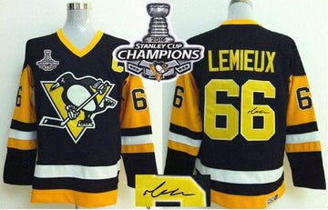 Mario Lemieux Pittsburgh Penguins black Throwback jersey