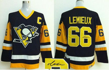 Mario Lemieux Pittsburgh Penguins black Throwback jersey