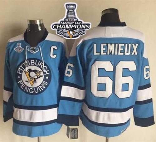 Mario Lemieux Pittsburgh Penguins blue Throwback jersey