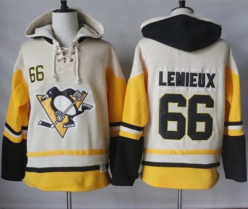 Mario Lemieux Pittsburgh Penguins cream-gold jersey