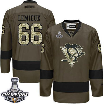 Mario Lemieux Pittsburgh Penguins green Salute To Service jersey