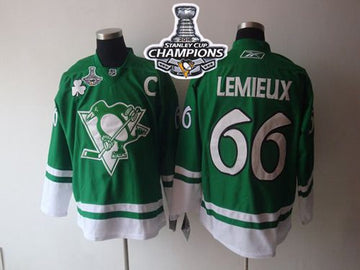 Mario Lemieux Pittsburgh Penguins green jersey