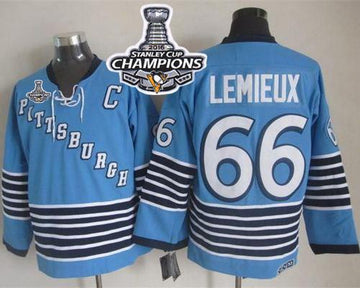 Mario Lemieux Pittsburgh Penguins blue Throwback jersey