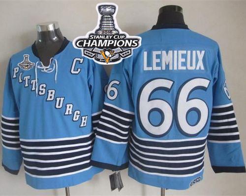 Mario Lemieux Pittsburgh Penguins blue Throwback jersey