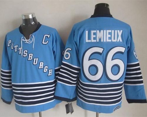 Mario Lemieux Pittsburgh Penguins blue Throwback jersey