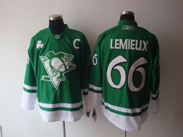 Mario Lemieux Pittsburgh Penguins green jersey