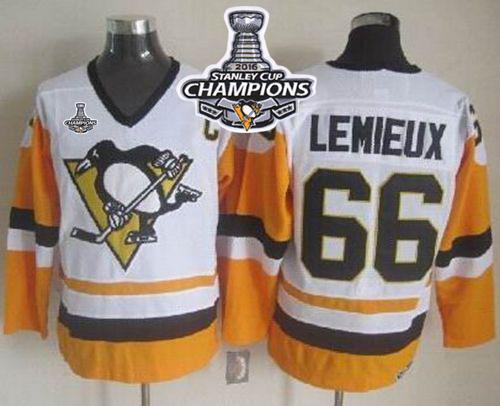 Mario Lemieux Pittsburgh Penguins white-black Throwback jersey