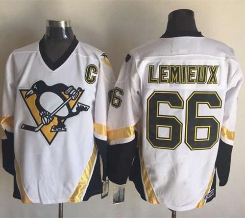 Mario Lemieux Pittsburgh Penguins white Throwback jersey