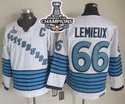 Mario Lemieux White-Light Pittsburgh Penguins blue Throwback jersey