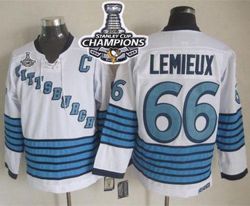 Mario Lemieux White-Light Pittsburgh Penguins blue Throwback jersey